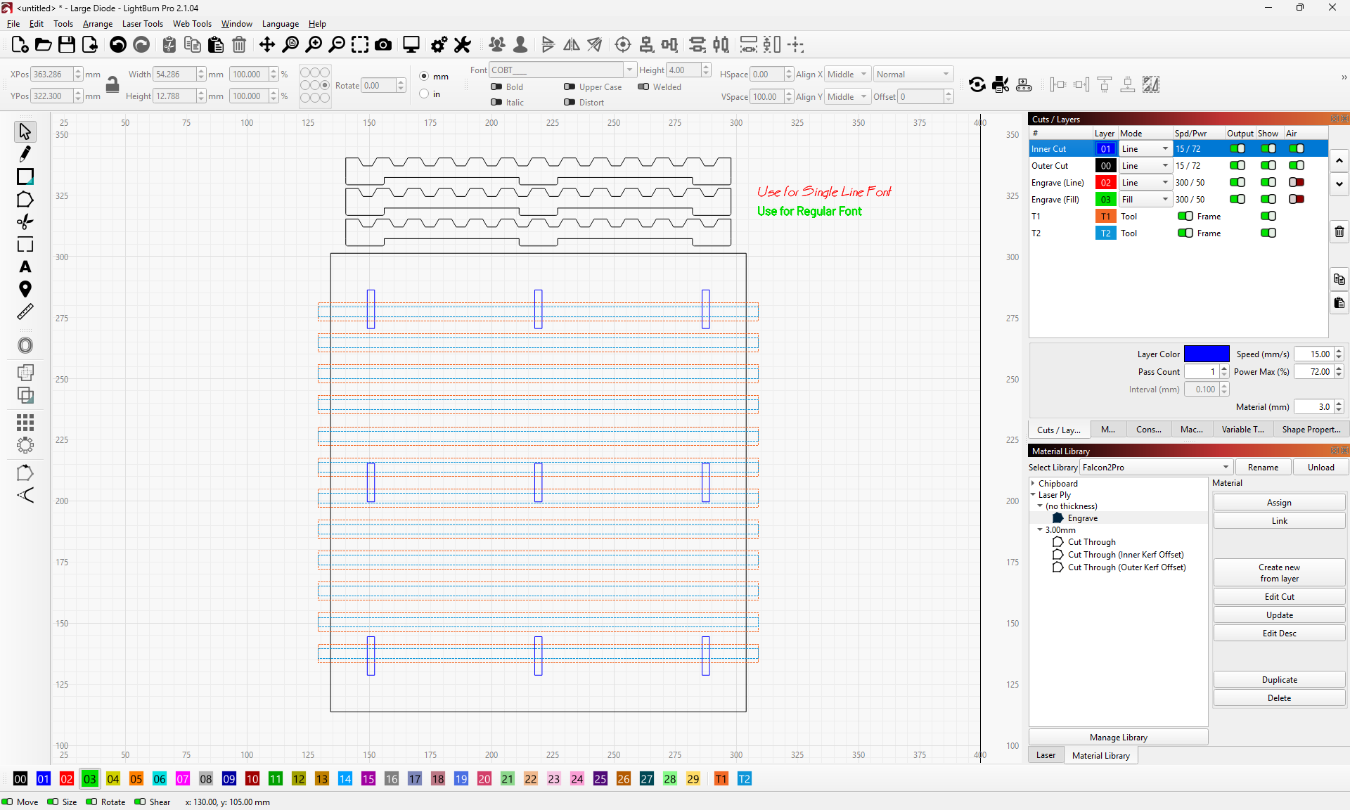 Screenshot of preparing the jig