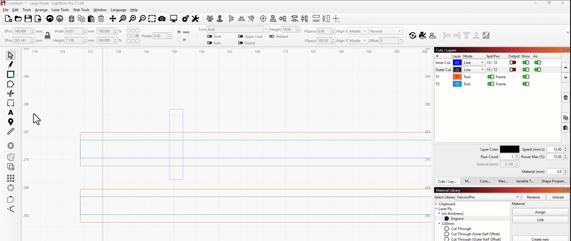 Screen recording of creating the text