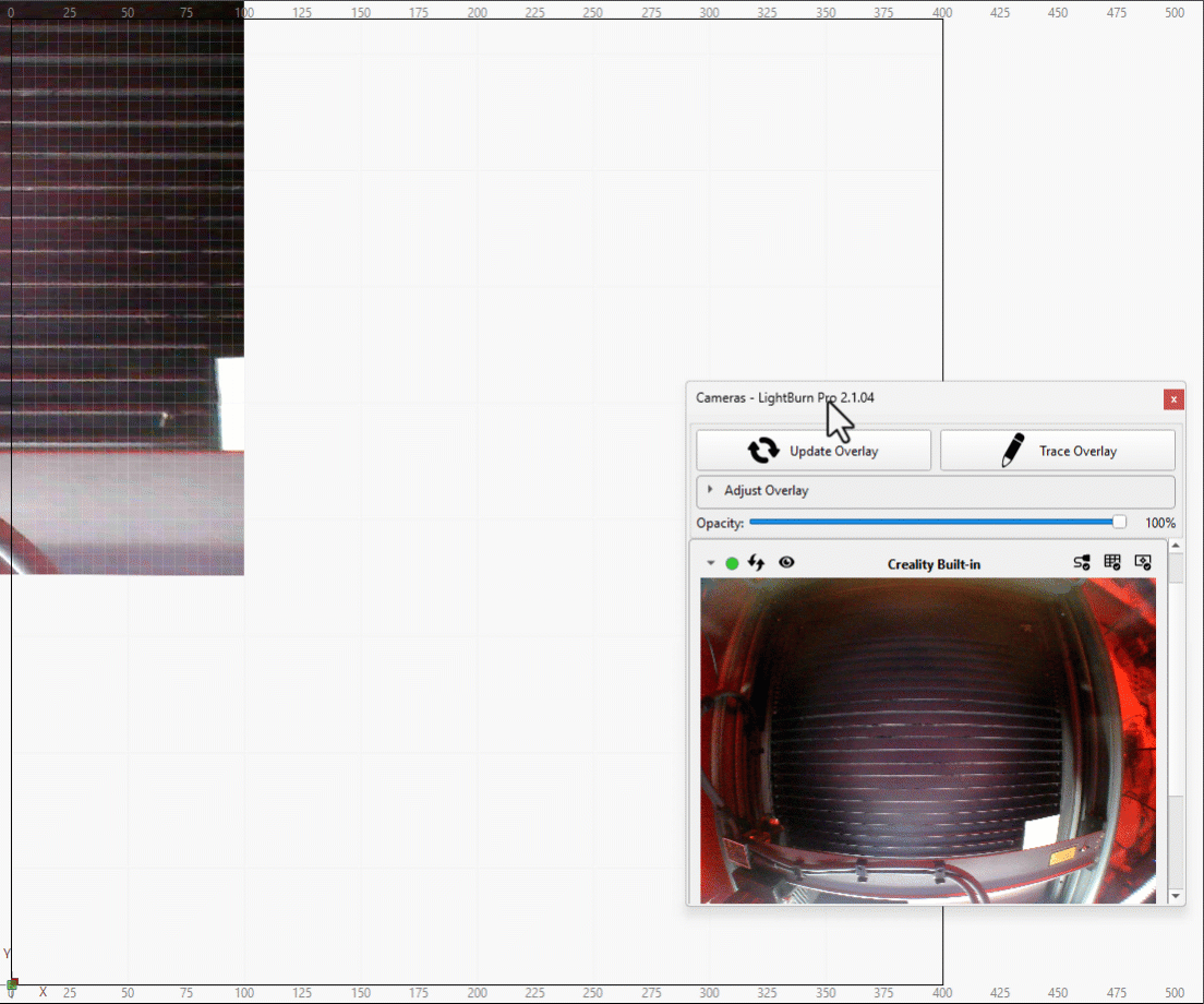 Demo of adjusting the X-Shift, Y-Shift, width, and height values for the Camera Overlay